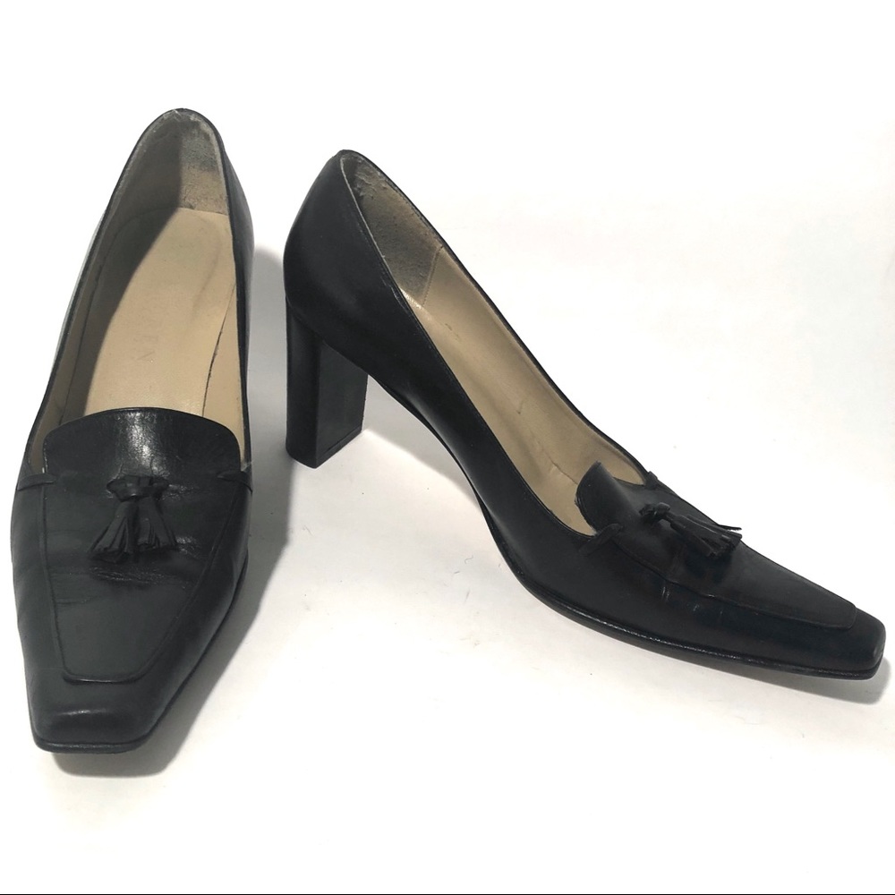 Lauren black leather heels